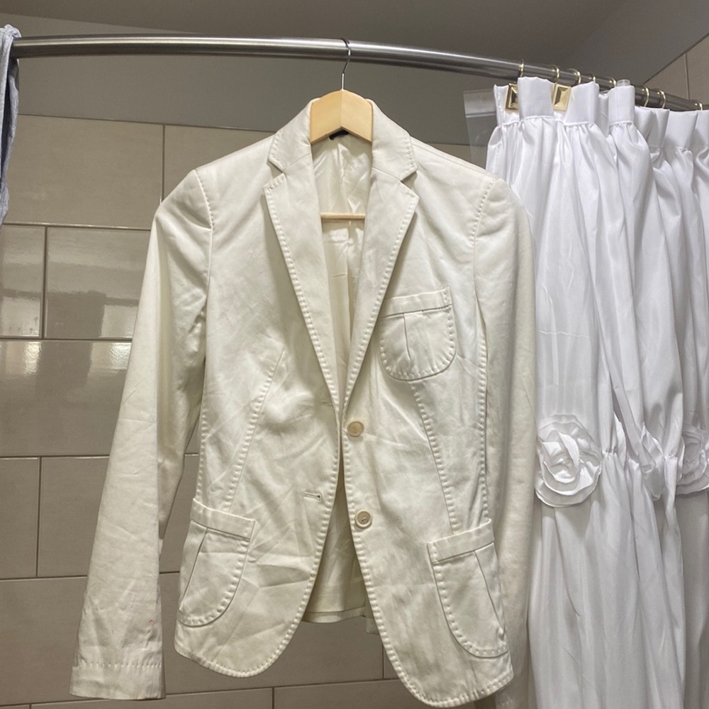 Vintage Hugo Boss Cream Fitted Blazer